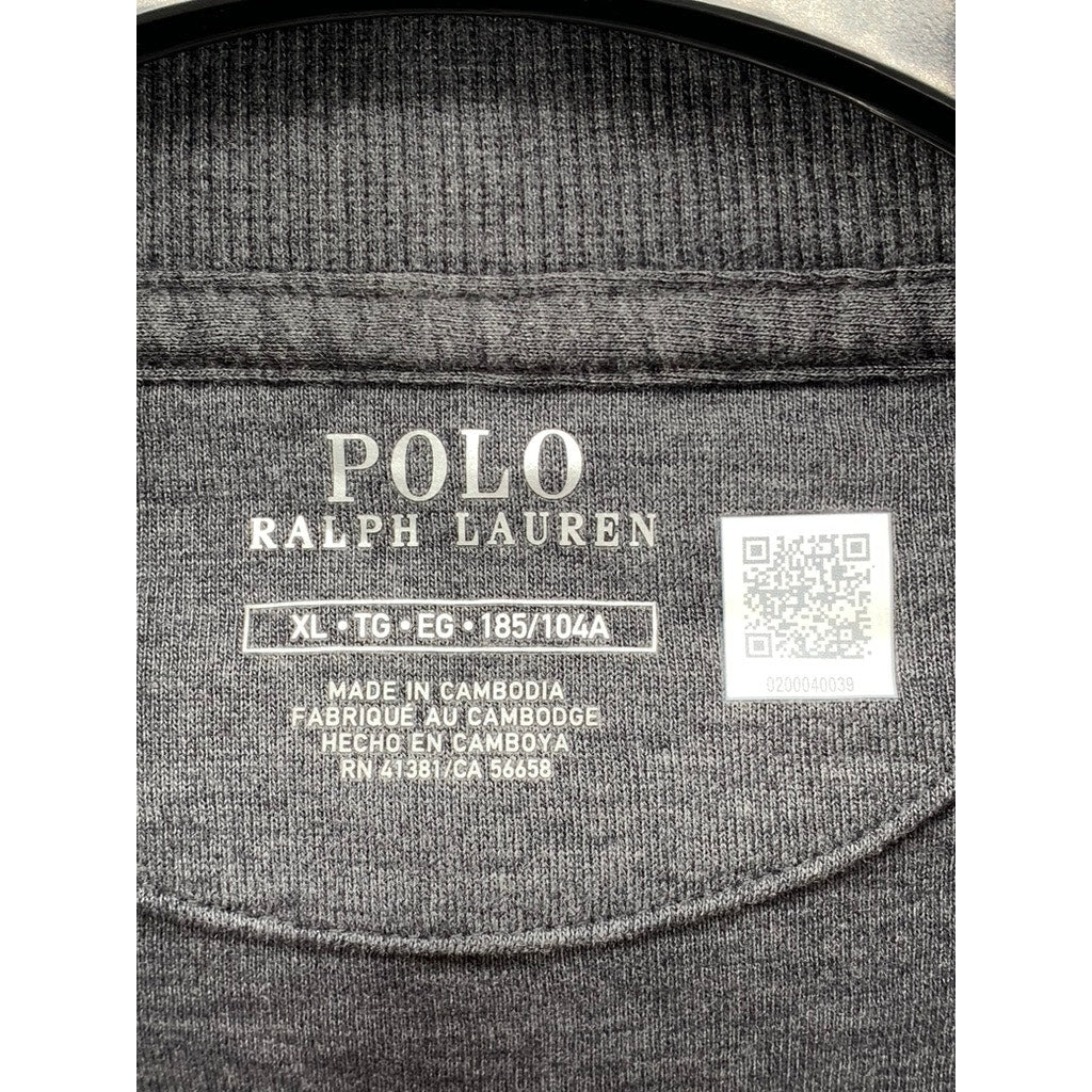 POLO RALPH LAUREN Men's Charcoal Luxury Shawl-Collar Button-Up Cardigan SZ XL