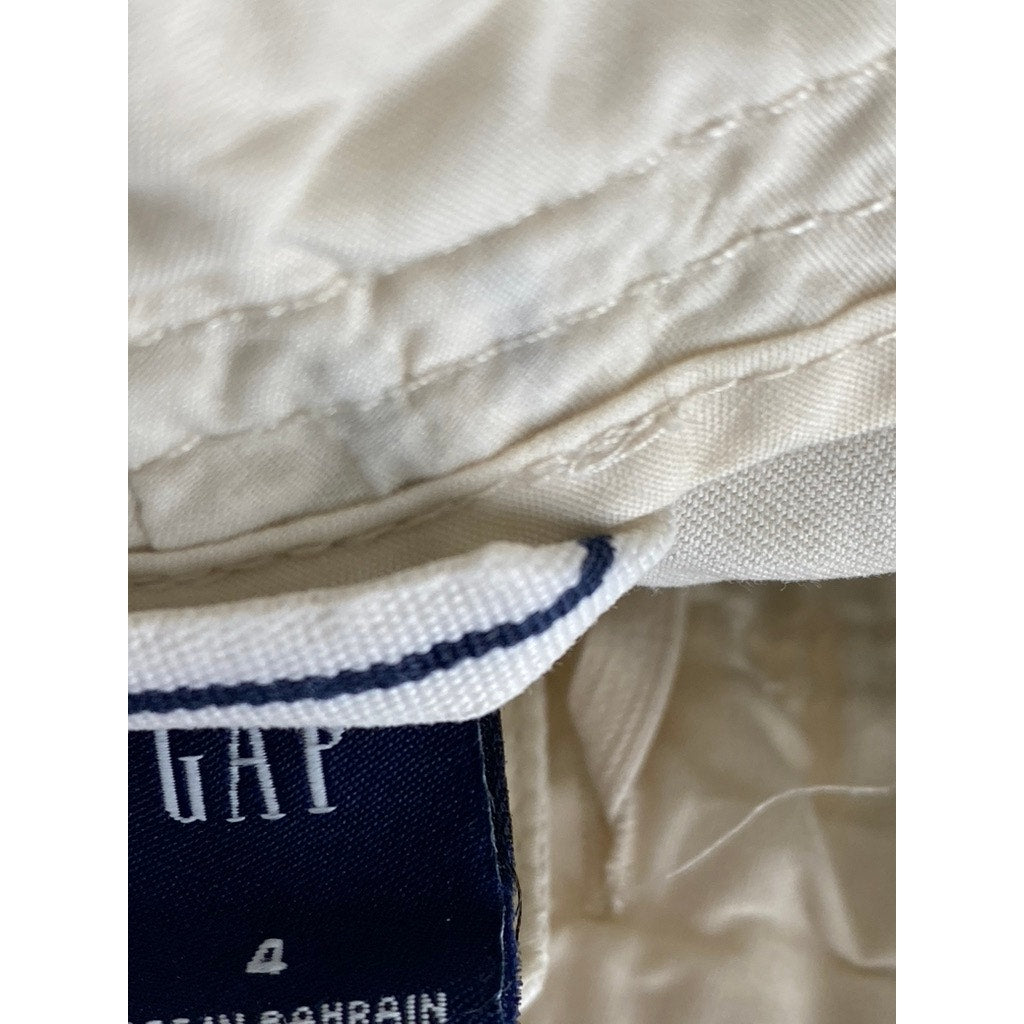 GAP Women's Beige Zipper-Hem Straight-Leg Relaxed-Fit Pants SZ 4