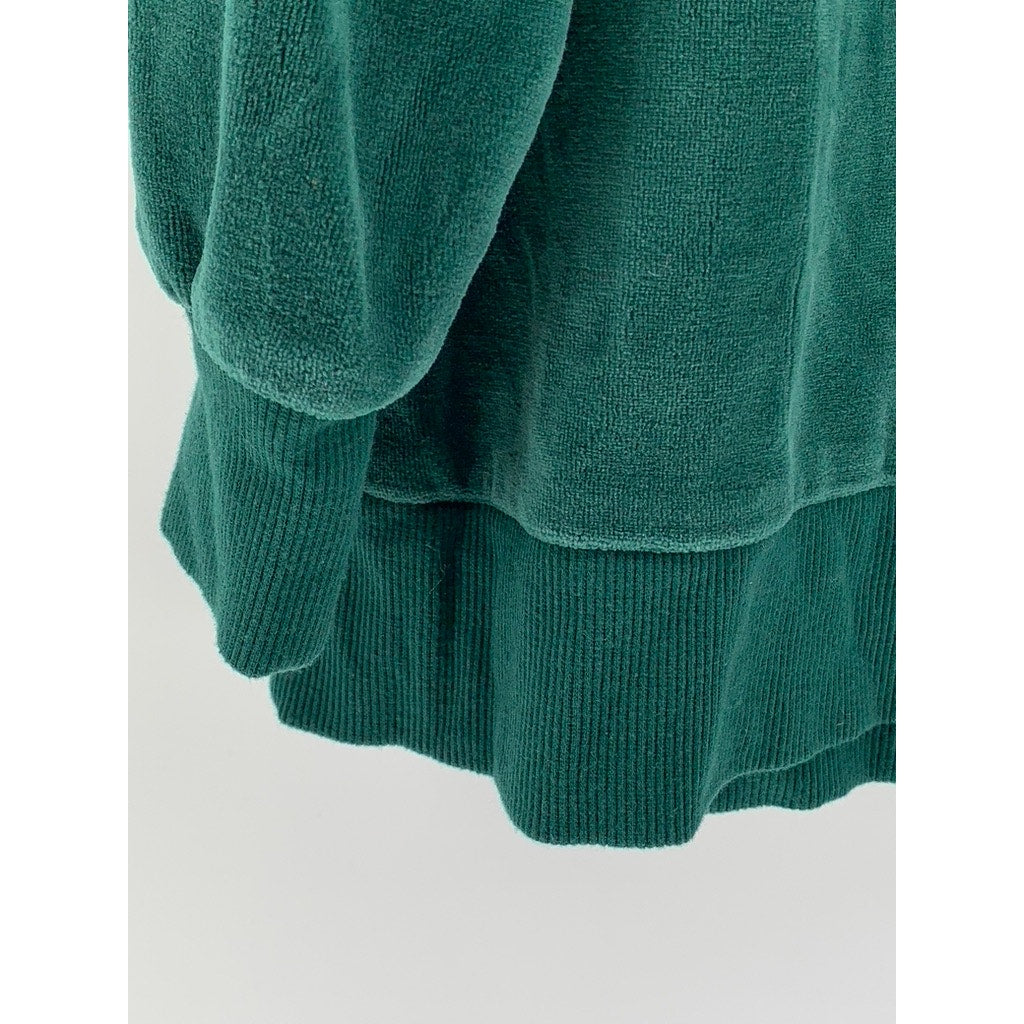 WILD FABLE Women's Green Velour Quarter-Zip Sweatshirt SZ XXL