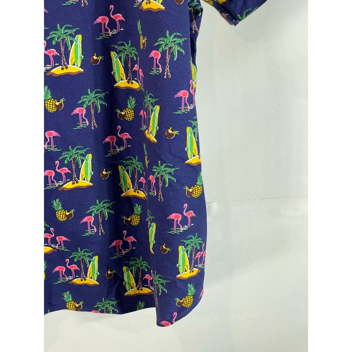 RALPH LAUREN Men's Big& Tall Blue Flamingo Pineapple Button-Up Shirt SZ 3X/B