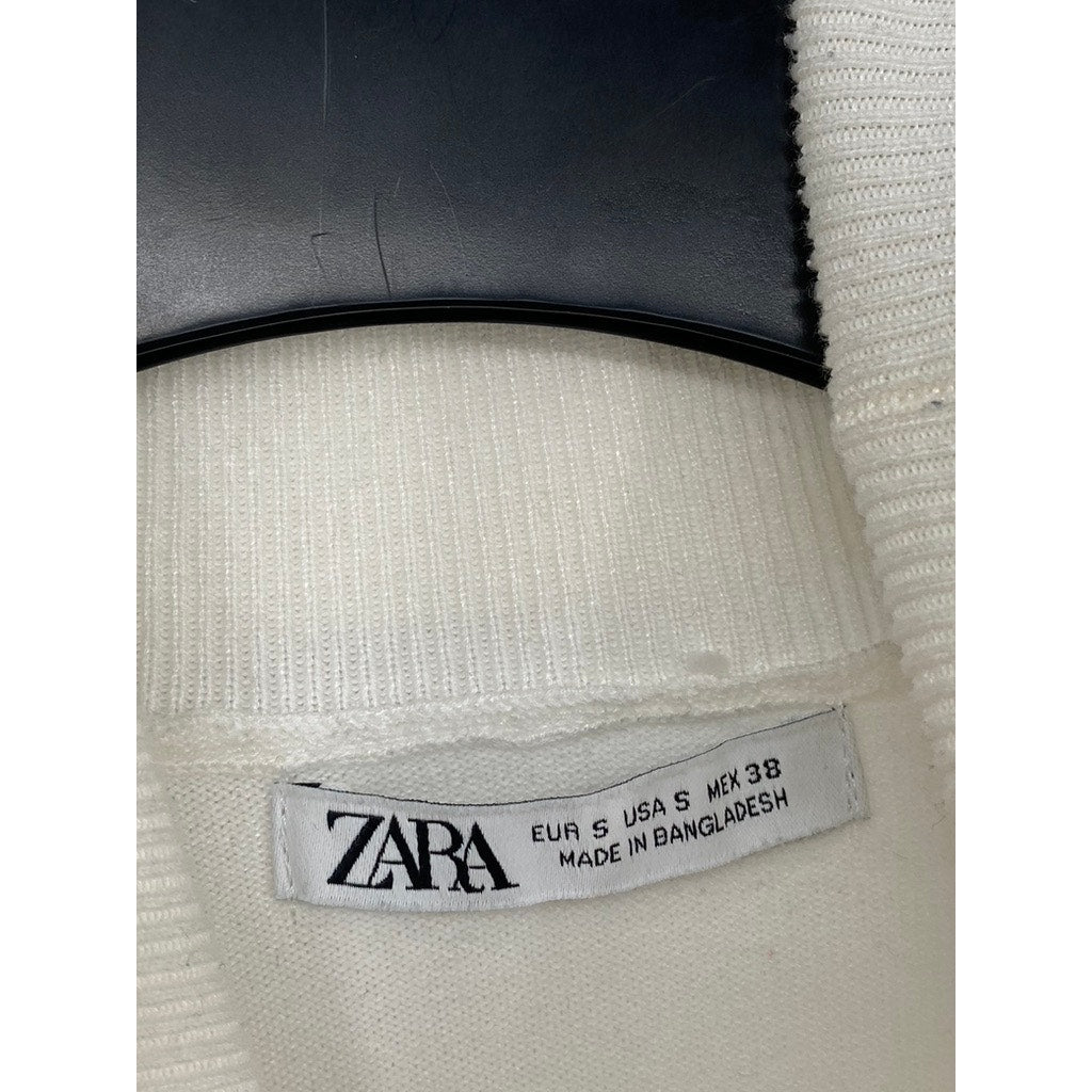 ZARA Men’s Cream Knit Long Sleeve Turtleneck Sweater SZ S