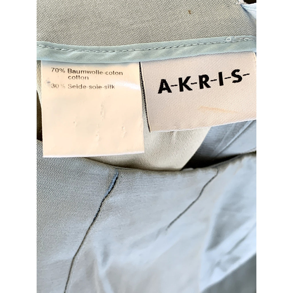 AKRIS Women's Light Green Cotton/Silk Straight-Leg Side-Zip Dress Pant SZ 4