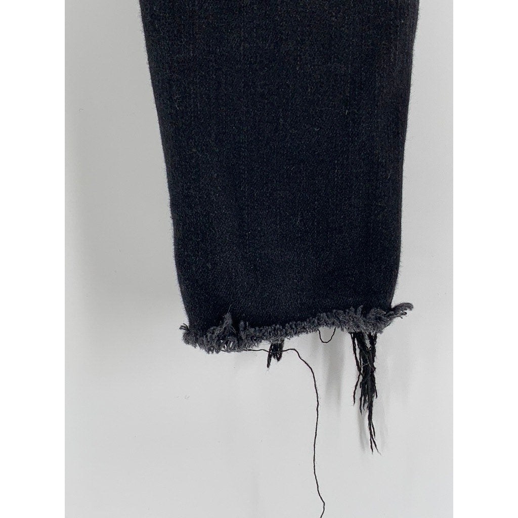 AMERICAN EAGLE OUTFITTERS Women's Black Frayed Skinny The Dream Jeans SZ 2