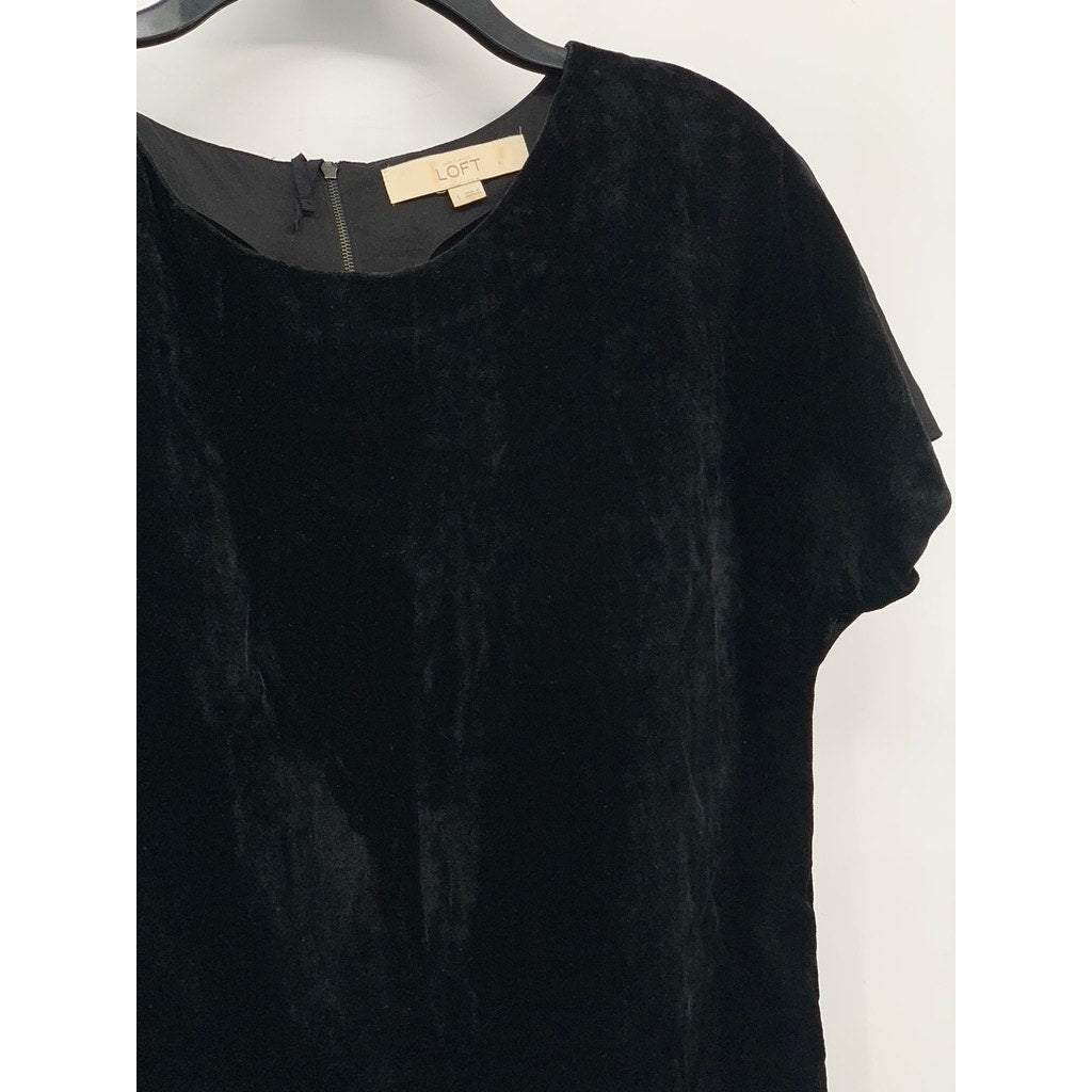 ANN TAYLOR LOFT Women's Black Velour Blouse SZ S
