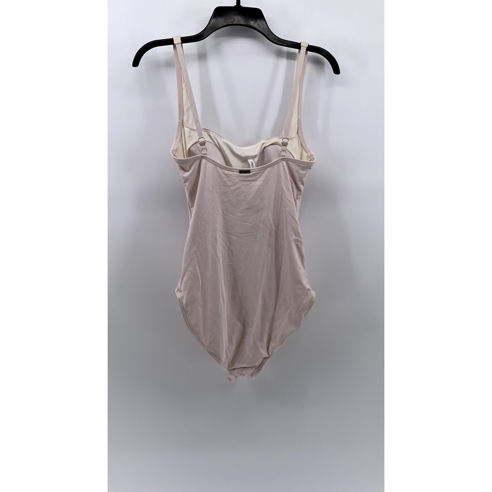 CALVIN KLEIN Women's Light Pink Ruched One-Piece Swimsuit SZ 8