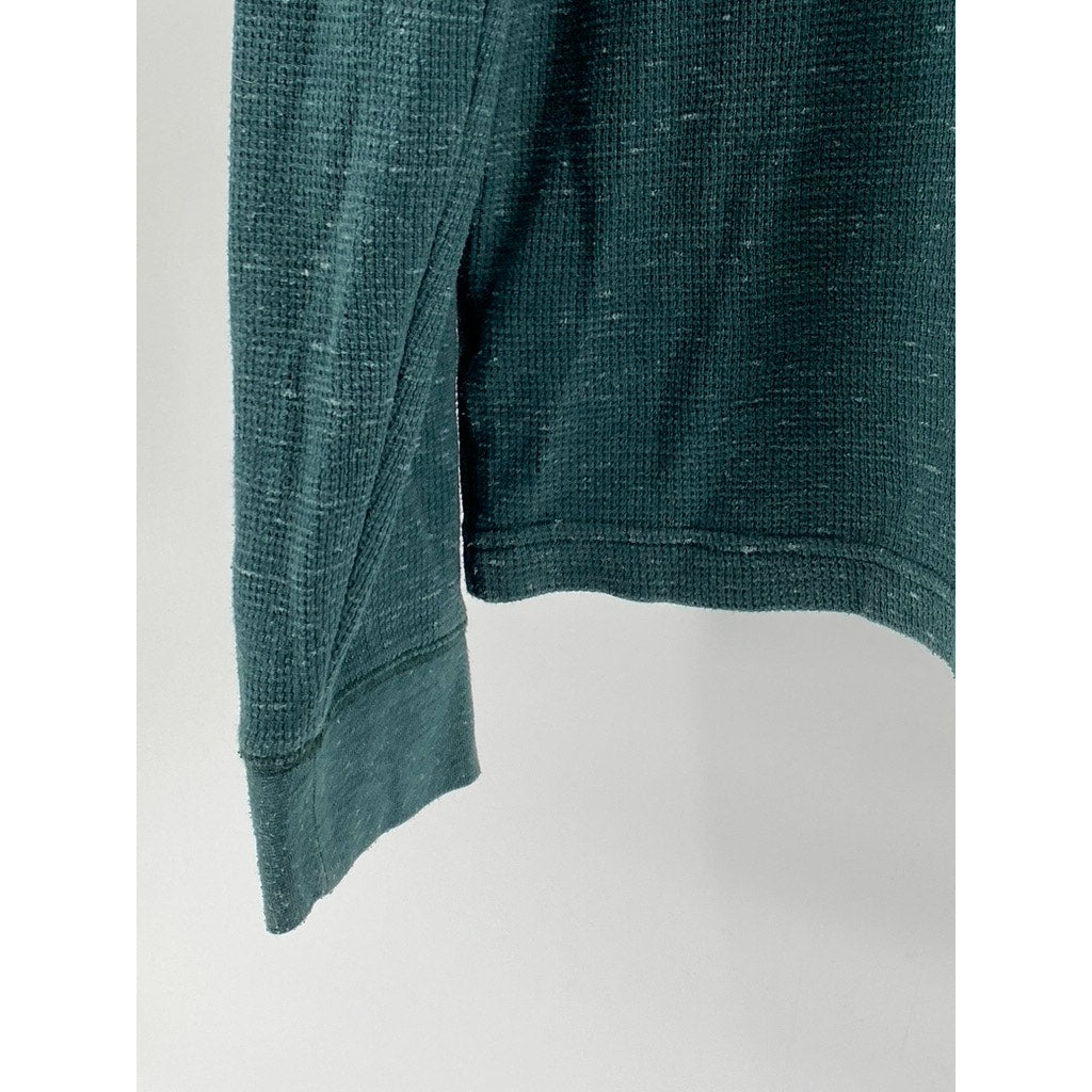 UNBRANDED Men's Green Crewneck Long Sleeve Casual Thermal Shirt SZ L