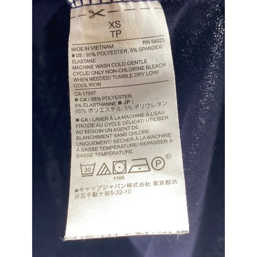 BANANA REPUBLIC Women's Dark Navy Crewneck Short Lazer-Cut Sleeve Top SZ XS