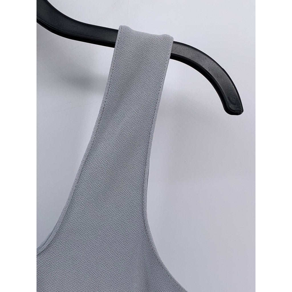 ZARA Women's Light Gray Solid Square-Neck Sleeveless Crop Top SZ S