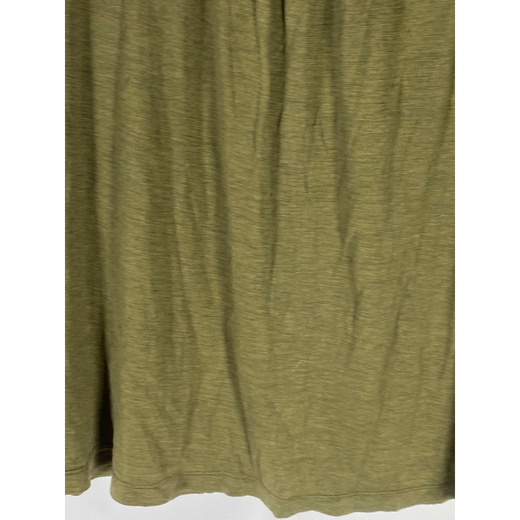 EILEEN FISHER Women's Olive Green Scoop-Neck Solid Silk-Cotton Tank Top SZ S