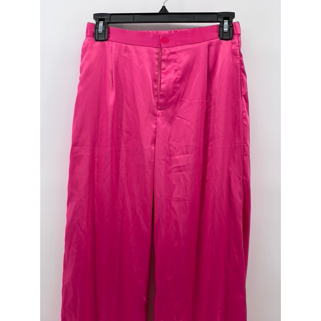 ADIKA Women's Fuchsia Pink Wide-Leg High-Rise Dress Up Pant SZ S