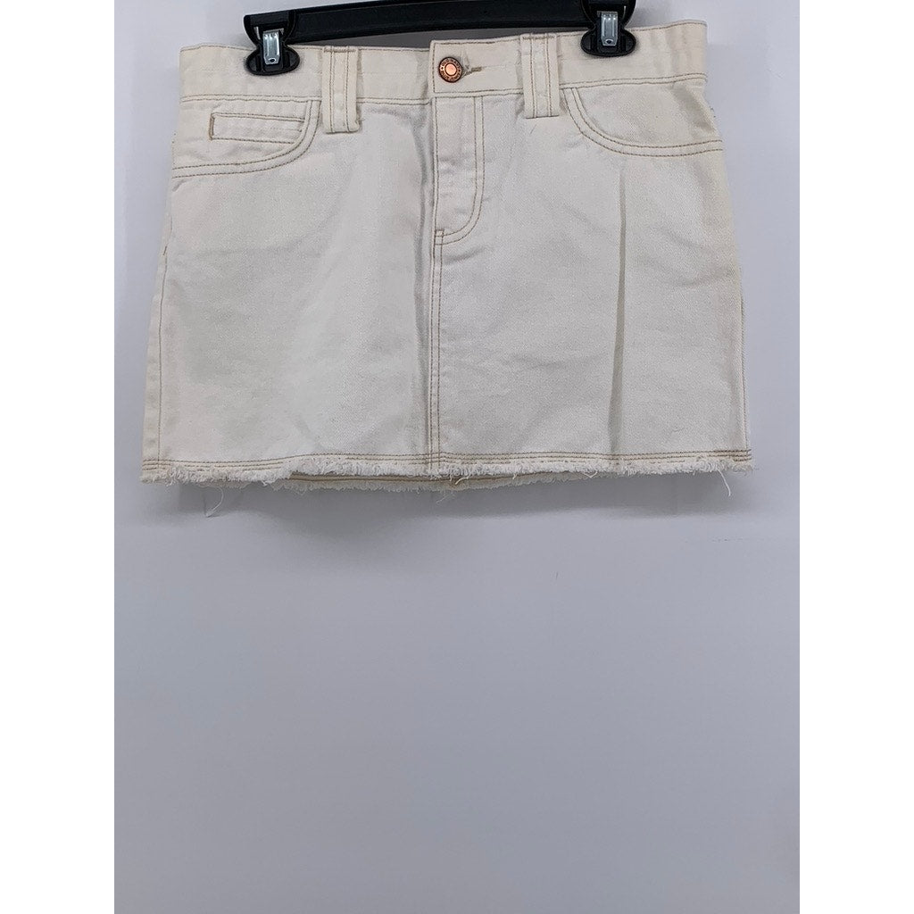 OLD NAVY Women's Vintage Y2K White Frayed Hem Mini Skirt SZ 6