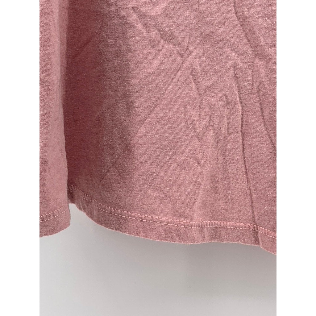 CURIOUS GYPSY Women's Pink V-Neck Short Sleeve T-Shirt SZ M