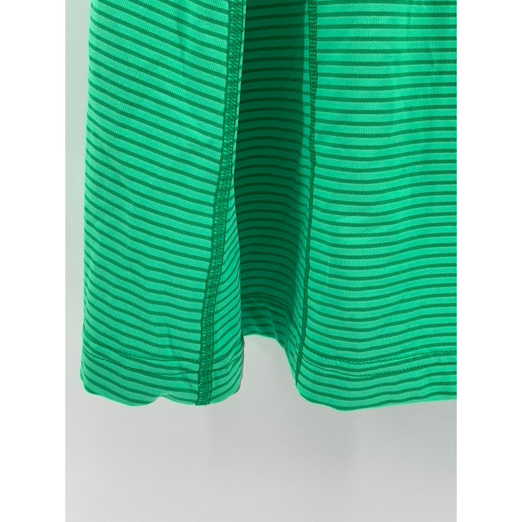 KIRKLAND SIGNATURE Women's Green Striped Scoop-Neck Tank SZ L