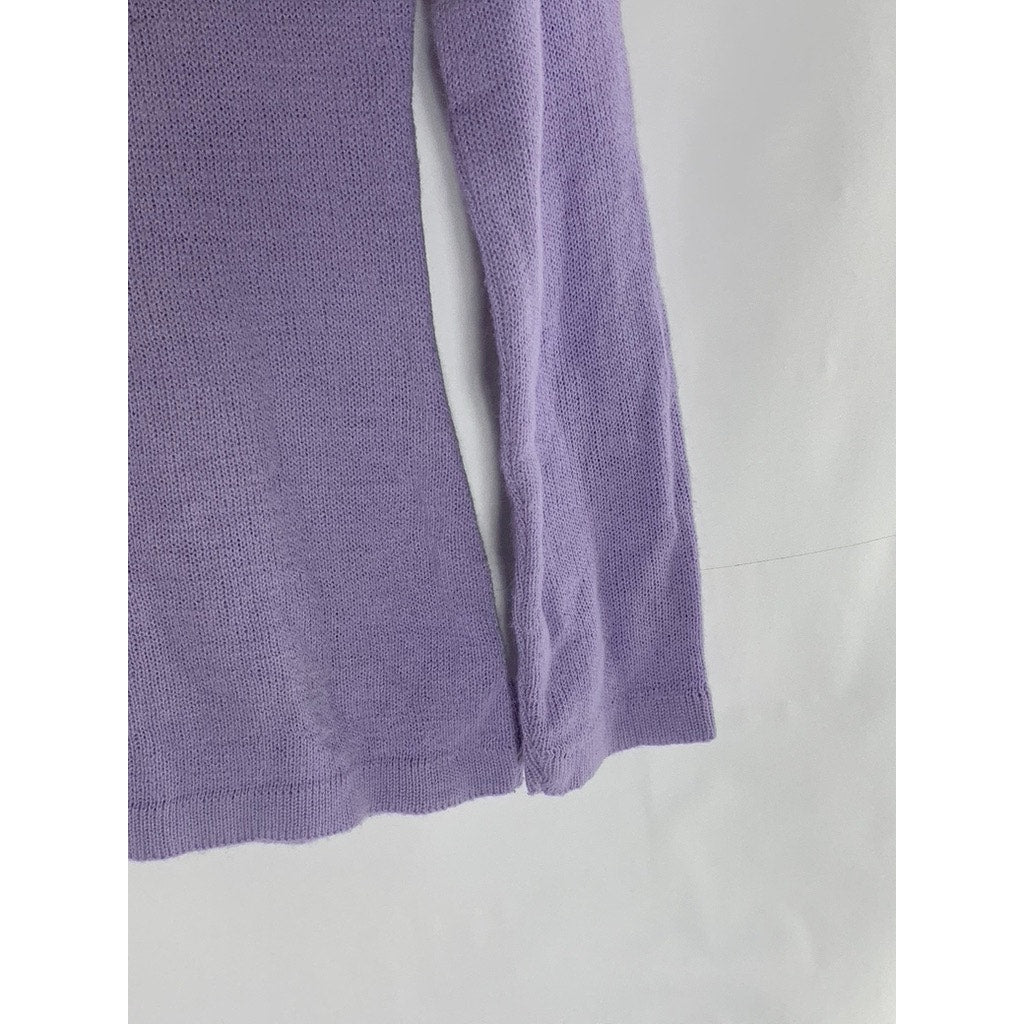 BOOHOO Women's Purple Knit Crewneck Girl Gang Logo Pullover Sweater SZ S/M
