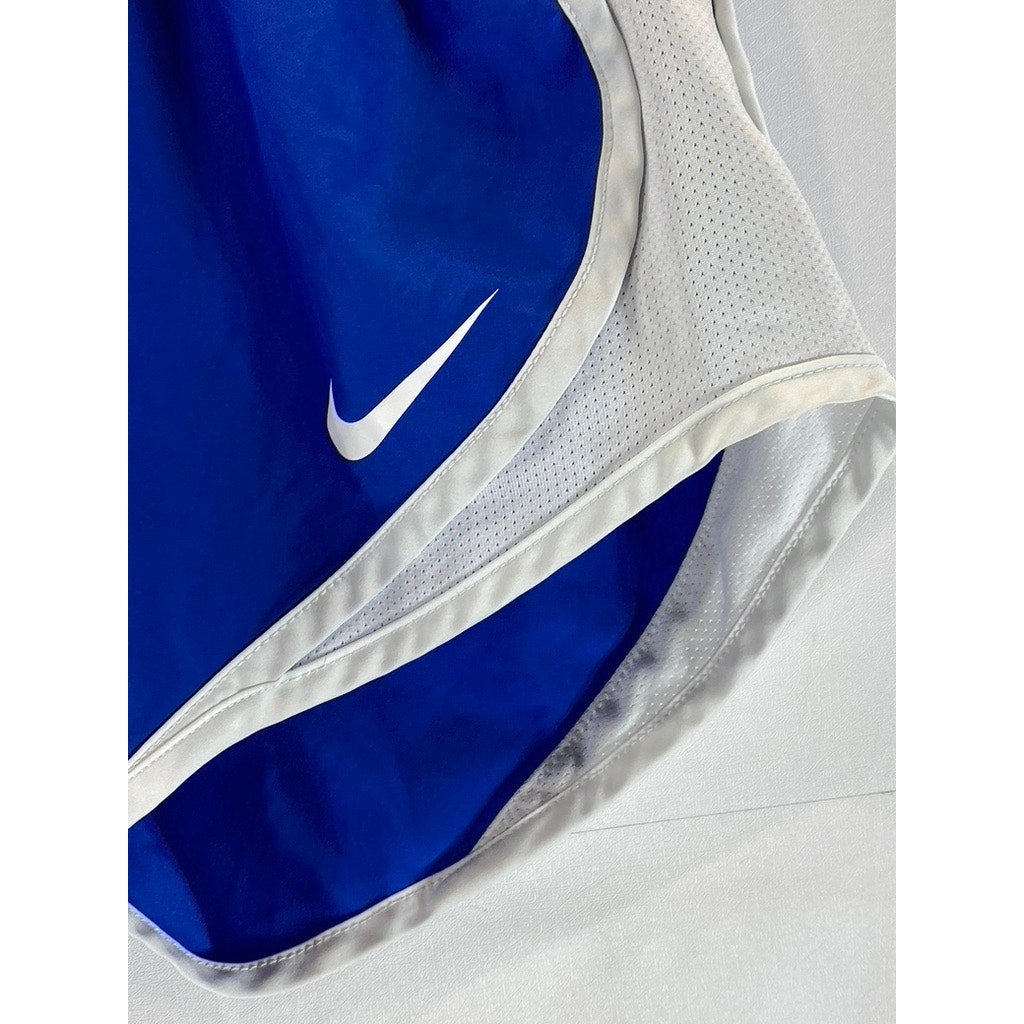 NIKE Women's Blue/White Dry Tempo Pull-On Running Shorts SZ S