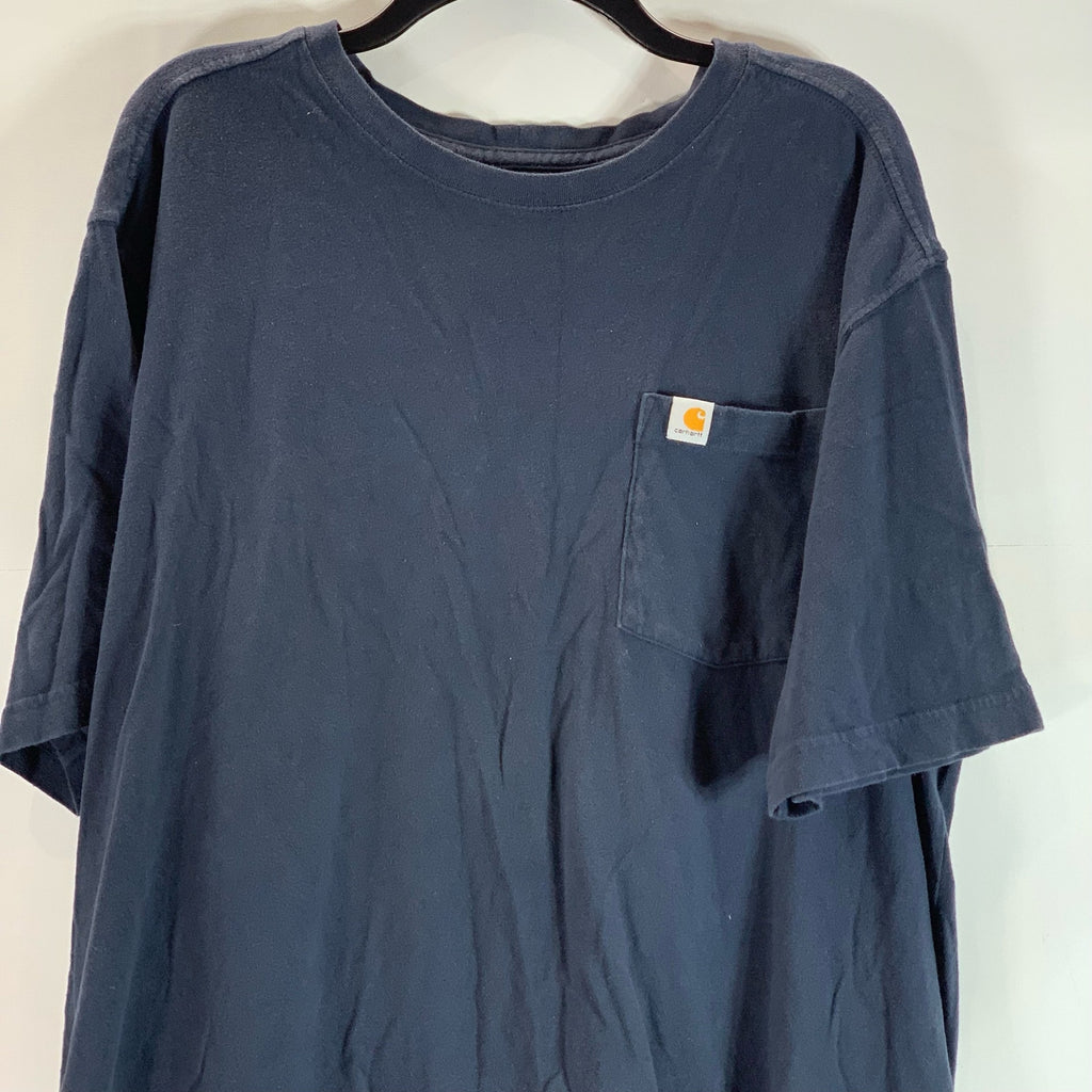 CRARHARTT Men's Tall Navy Crewneck Patch Pocket Relaxed-Fit T-Shirt SZ XL/T