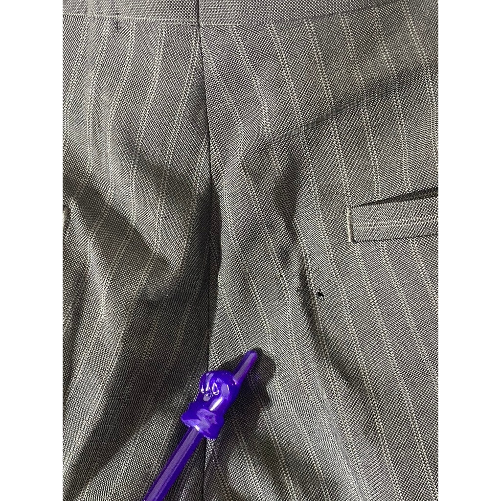 TED BAKER Men’s Long Gray Pinstripe Flat Front Straight-Leg Dress Pant SZ 34L