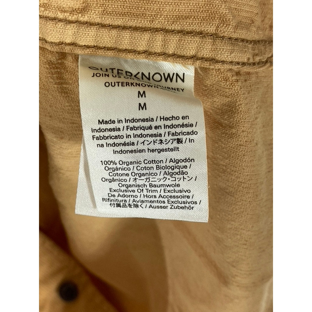OUTERKNOWN Men's Tan Townes Corduroy Button-Up Long Sleeve Shirt SZ M