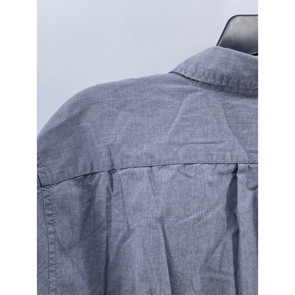 J.CREW Men's Gray Organic Cotton Slim-Fit Button-Up Long Sleeve Shirt SZ M