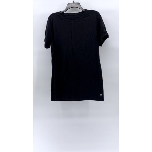 ALPHALETE Men's Black Solid Crewneck Short Sleeve Casual T-Shirt SZ M