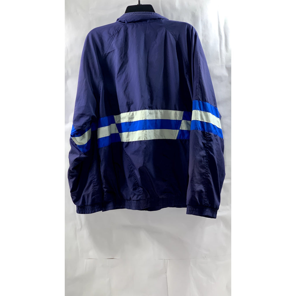 LE COQ SPORTIF Men's Blue-White Striped Zip-Up Activewear Jacket SZ L