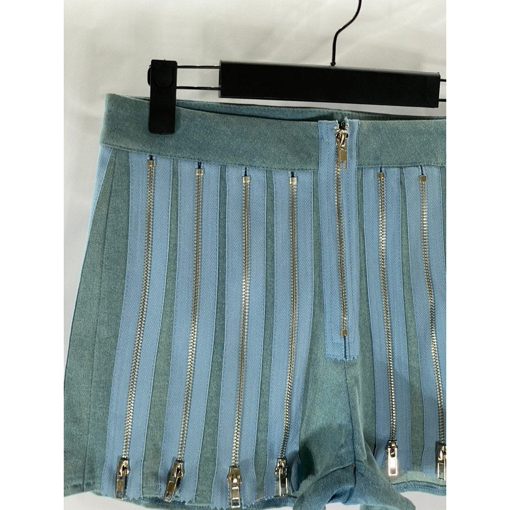 HOT & DELICIOUS Women's Denim Zip Me Up Please Shorts SZ M