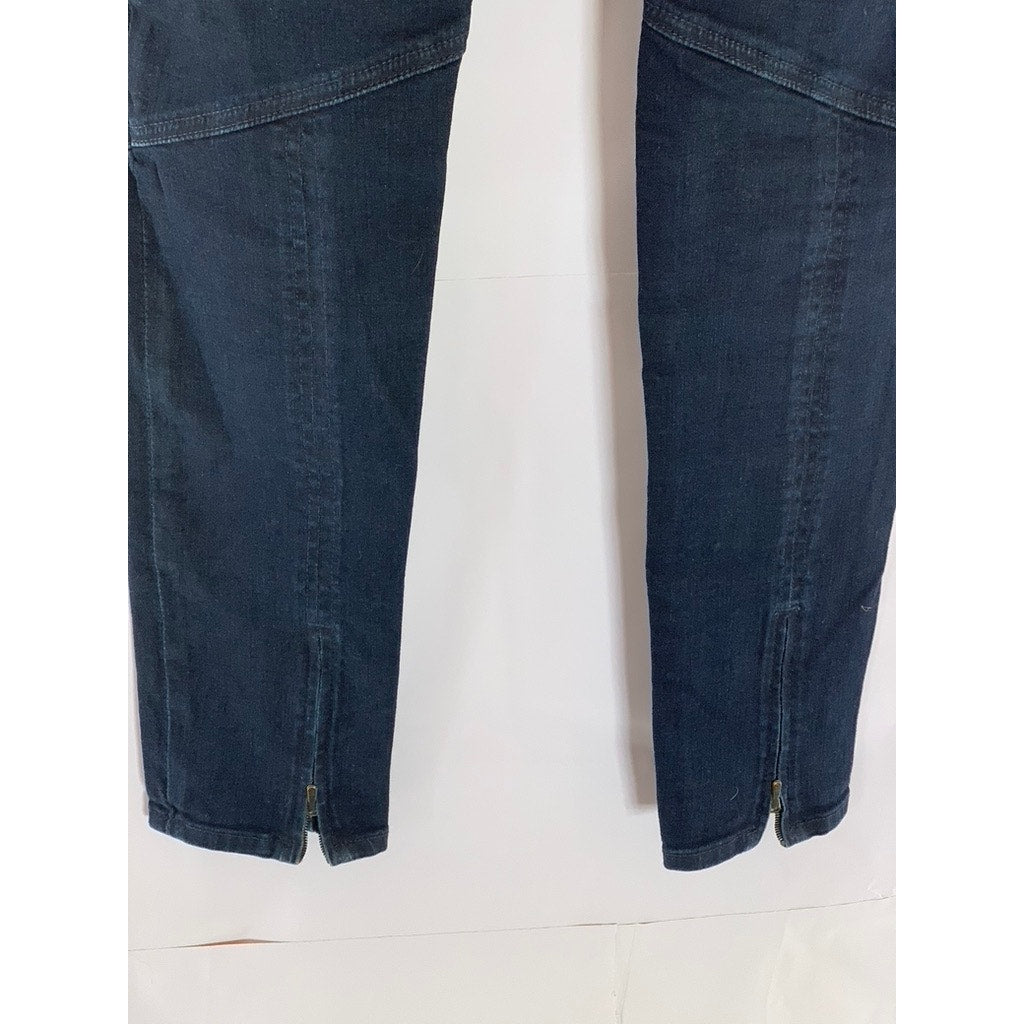 ADRIANO GOLDSCHMIED Women's Blue The Moto Zipper Hem Skinny Jean Leggings SZ 29