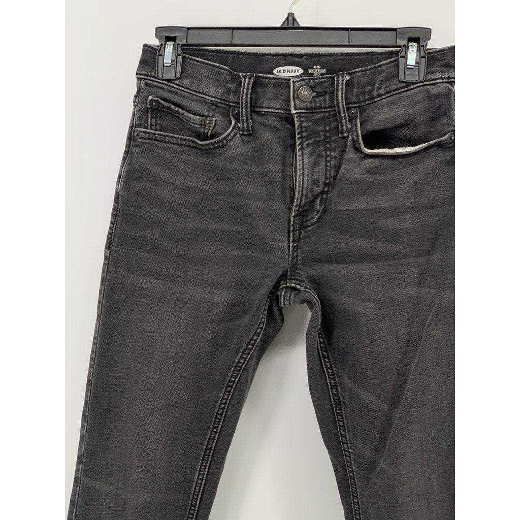 OLD NAVY Men's Black Denim Regular-Fit Slim-Leg Five-Pocket Jeans SZ 29X30