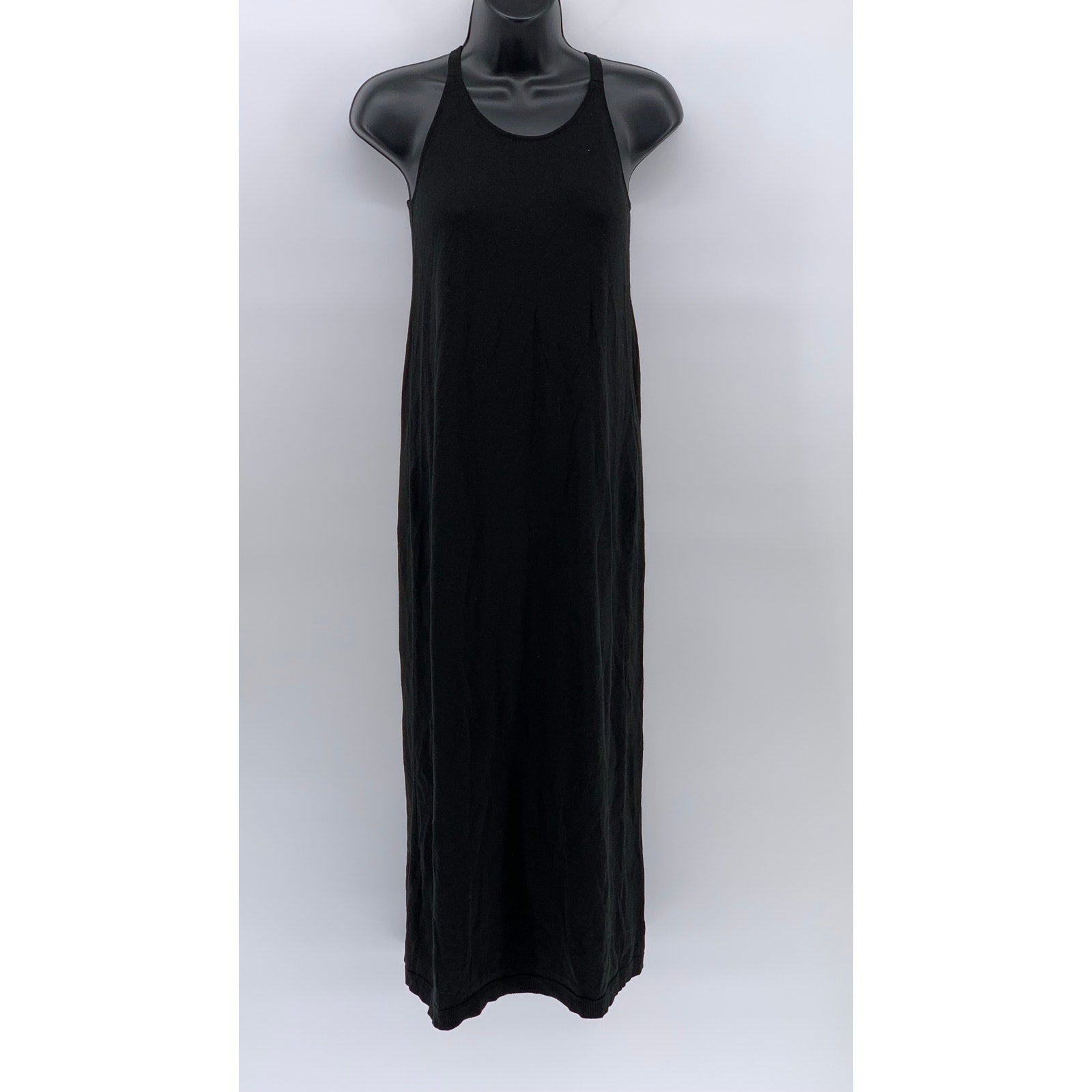 GU Women's Black Knit Halter Sleeveless Pullover Midi Dress SZ S