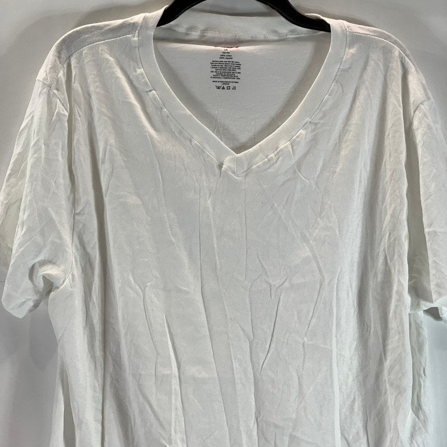 LEVI'S Men's White V-Neck Soft Jersey Cotton Short Sleeve T-Shirt SZ L