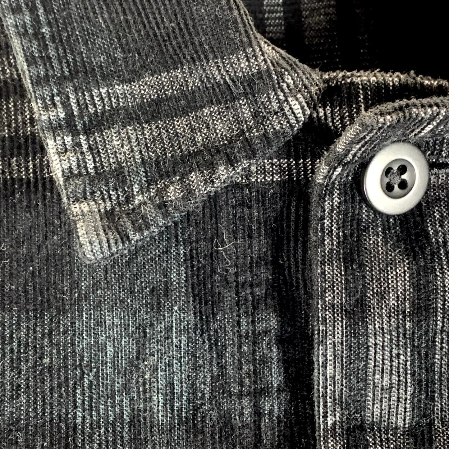MADEWELL Men's Black Plaid Corduroy Button-Up Long Sleeve Shirt SZ M