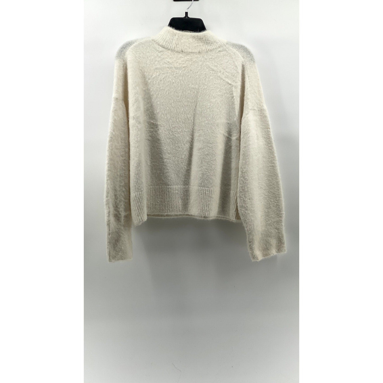 H&M Women's Cream Soft Knit Mock-Neck Long Sleeve Pullover Sweater SZ M