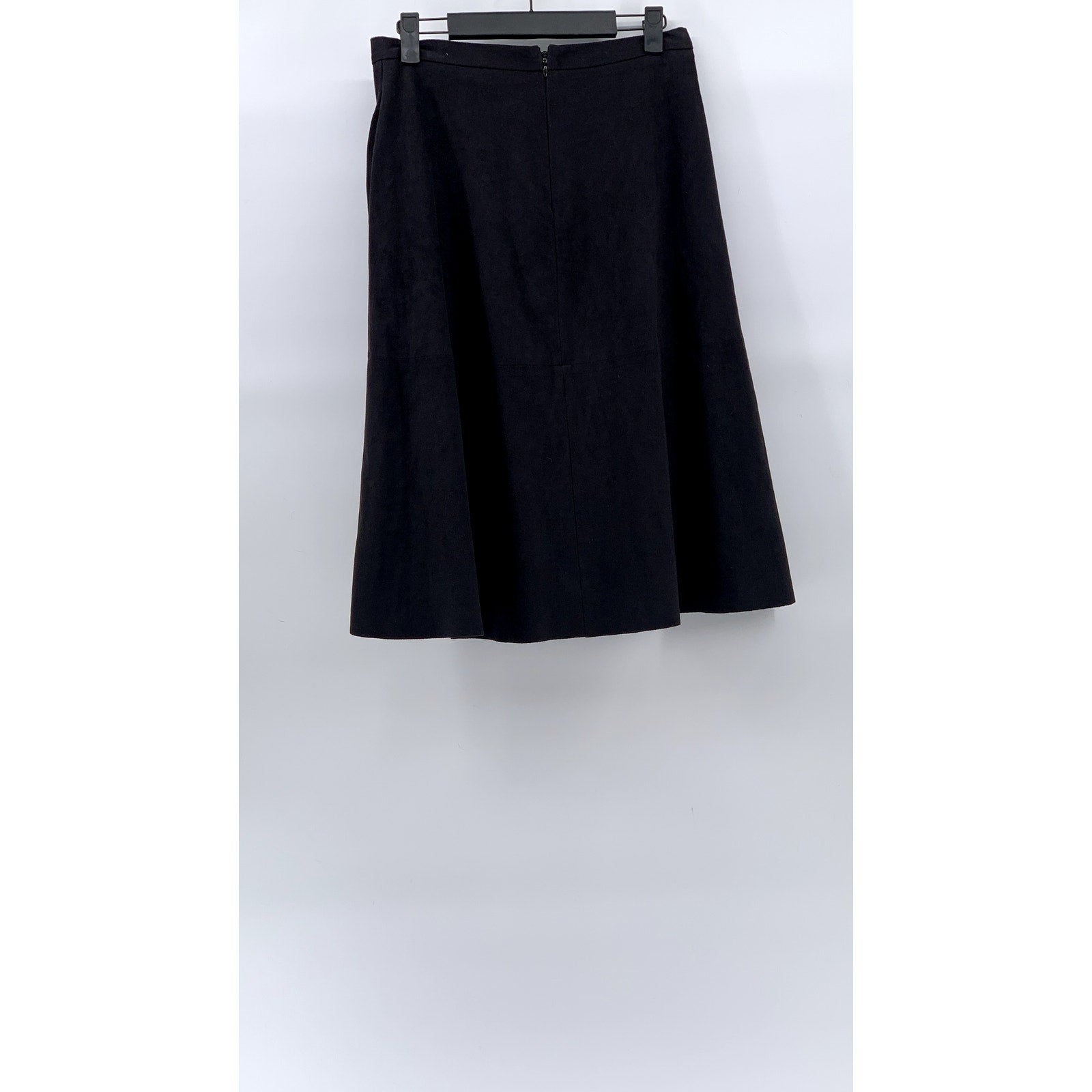 VINCE CAMUTO Women's Black Faux-Suede A-Line Flare Knee Length Skirt SZ 0