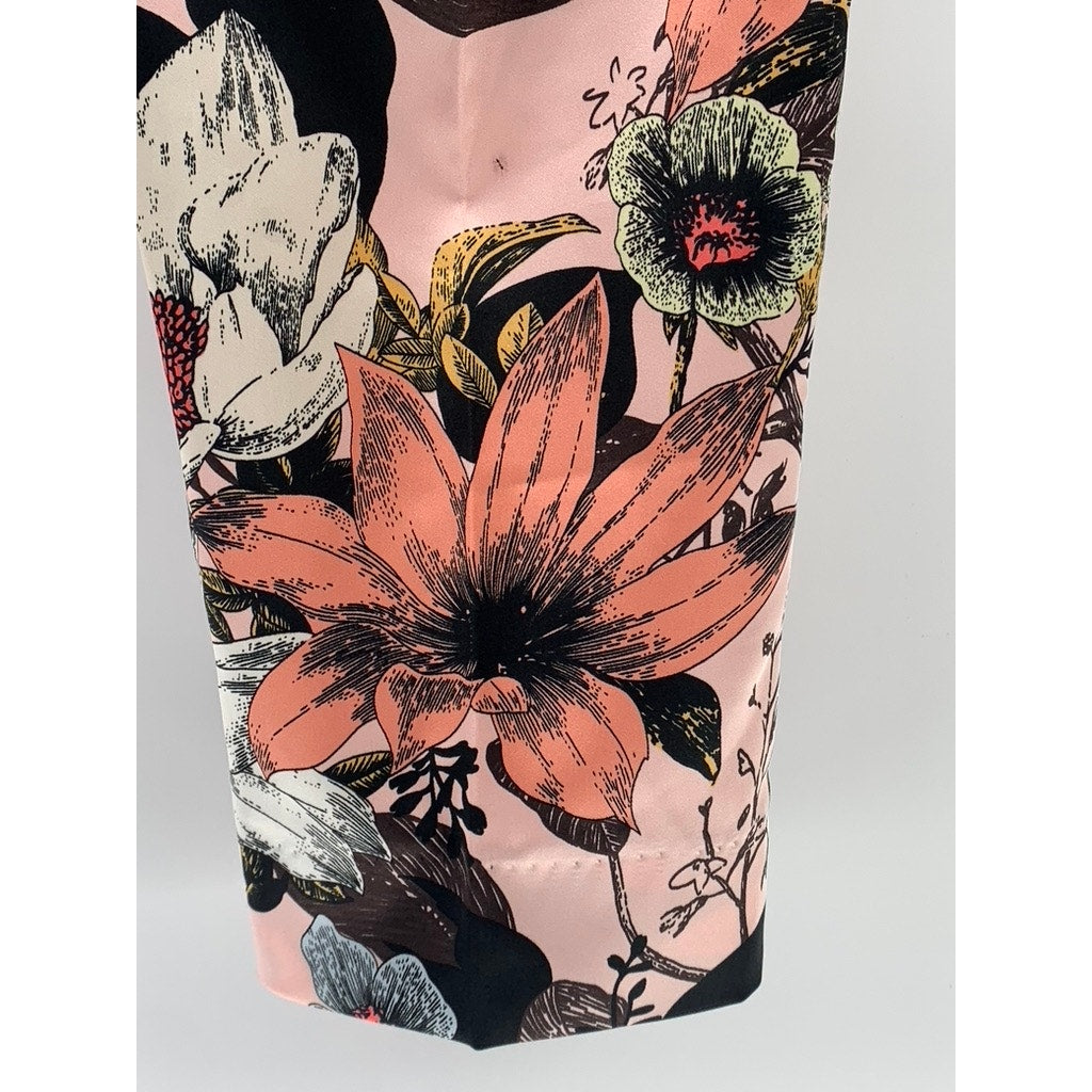 ASOS Men's Peach-White Floral Print Sateen Skinny-Leg Tuxedo Pants SZ 30