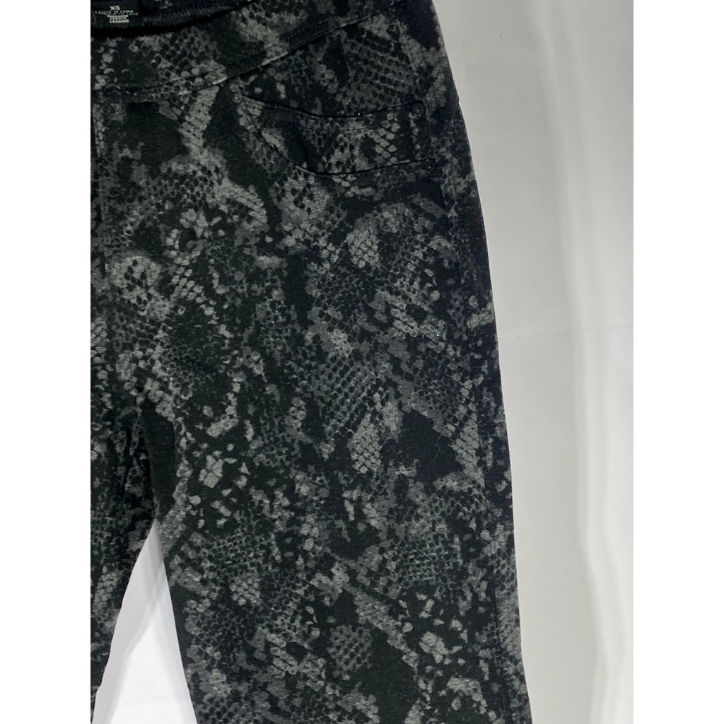 SANCTUARY Women's Black Snake-Printed Pull-On Skinny Grease Leggings SZ XS