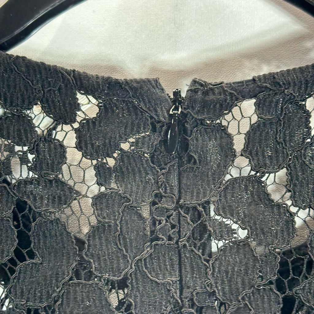 BODEN Women's Black Selena Long Lace Sleeve Fit & Flare Knee-Length Dress SZ 8L