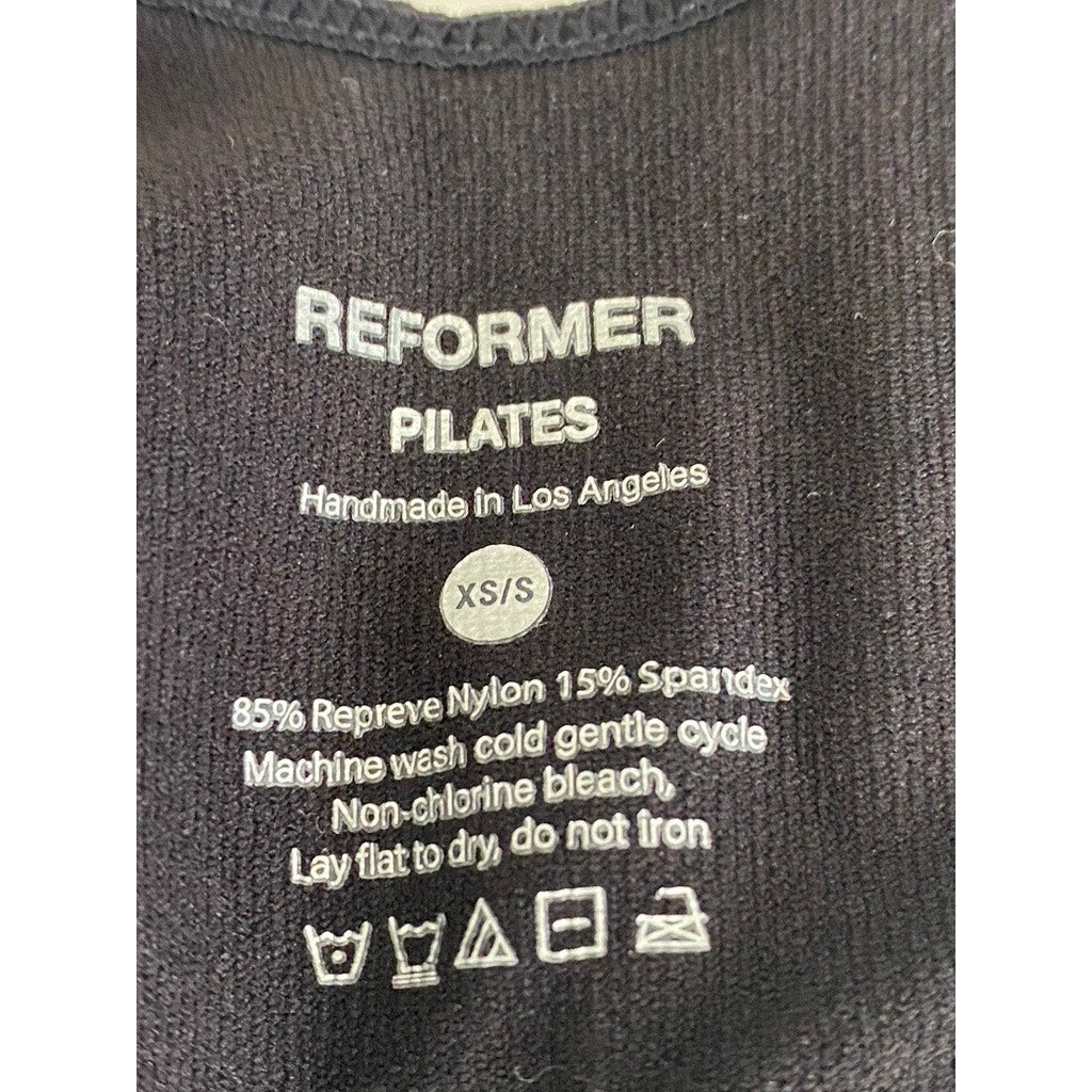REFORMER Women's Black V-Neck Fitted Cropped Tank Top SZ XS/S