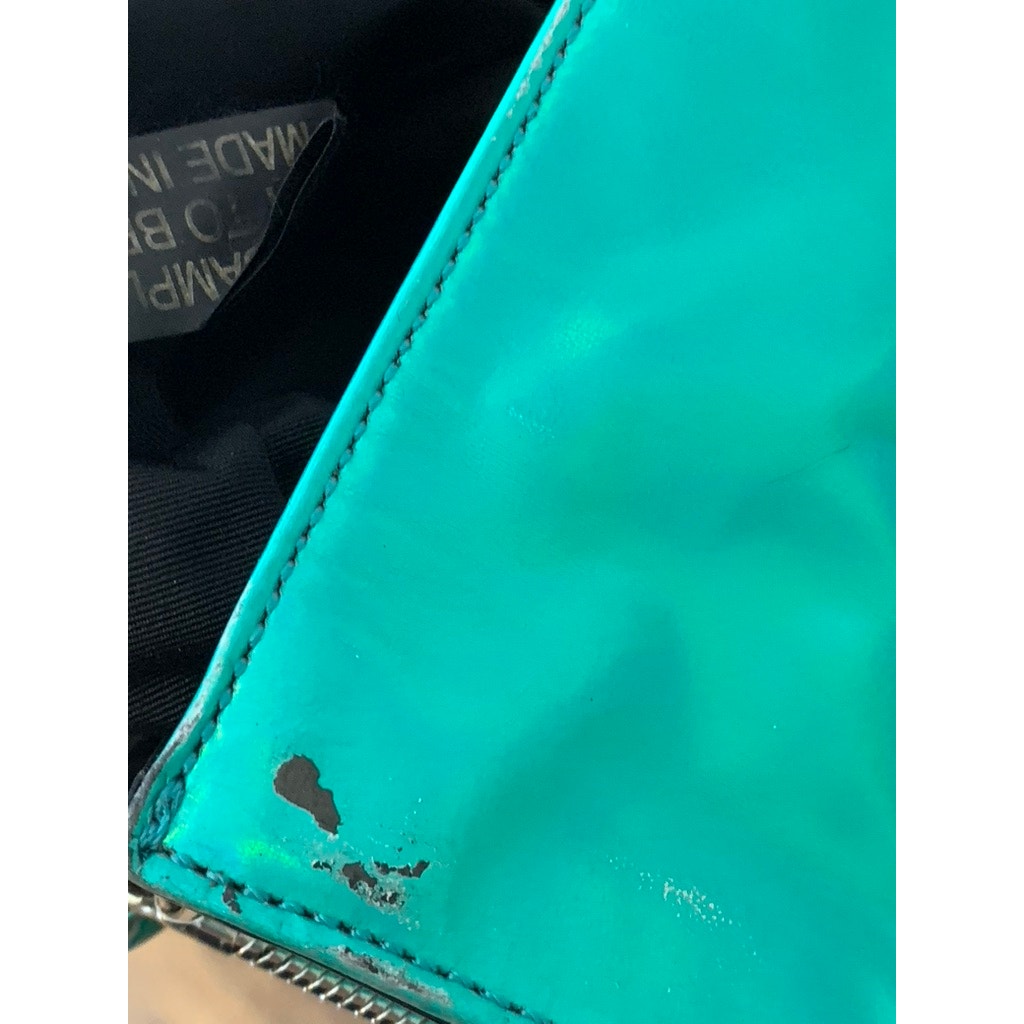 MILLY Women's Green Iridescent Flap Shoulder Bag