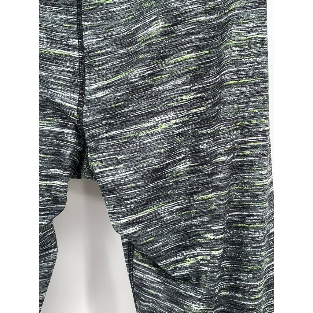 RBX Live Life Active Women's Black Printed High Rise Capri Pants SZ L