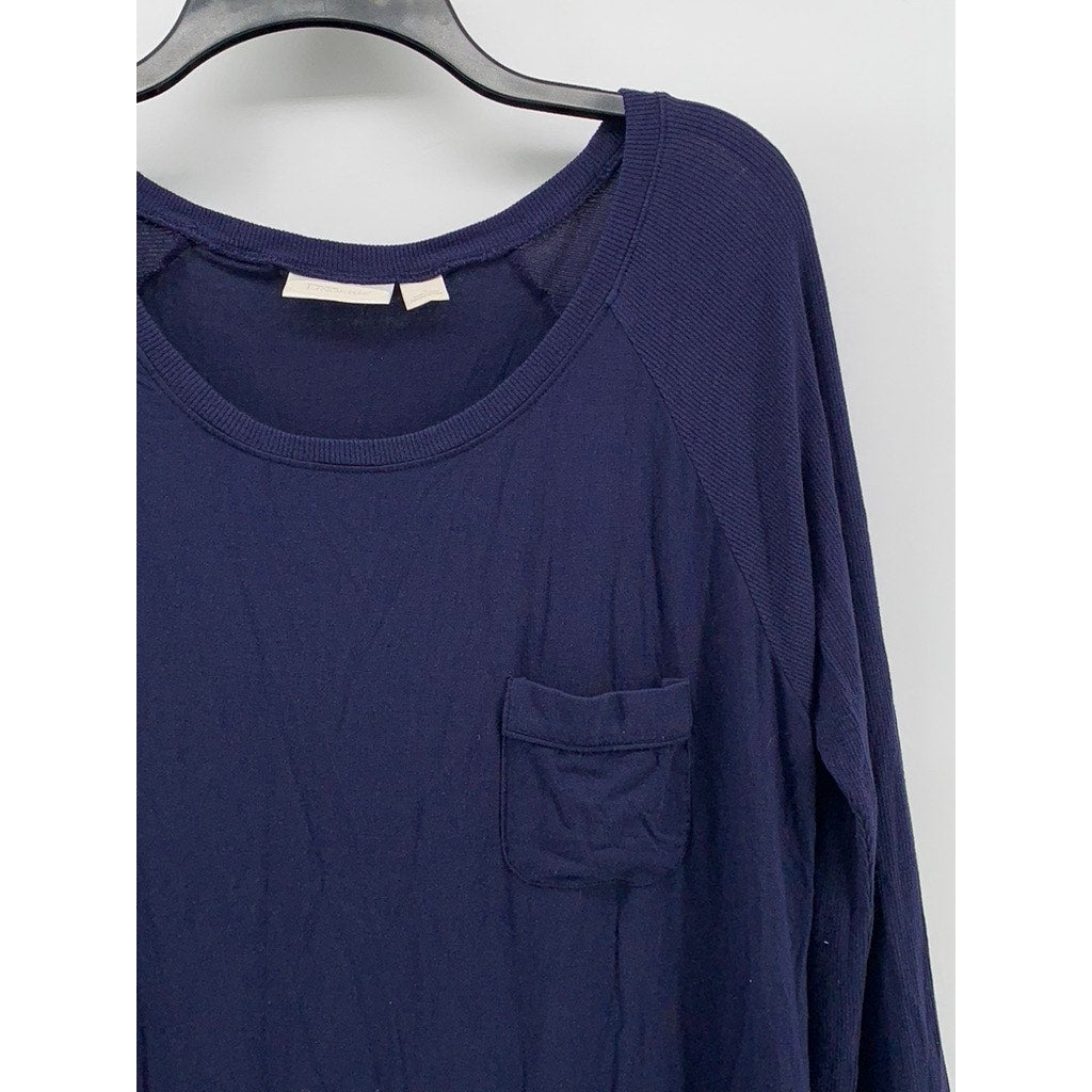 NORDSTROM LINGERIE Women's Navy Crewneck Night Gown SZ M