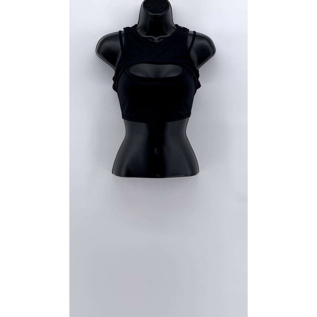 FOREVER 21 Women's Black Cutout Cropped Top SZ S