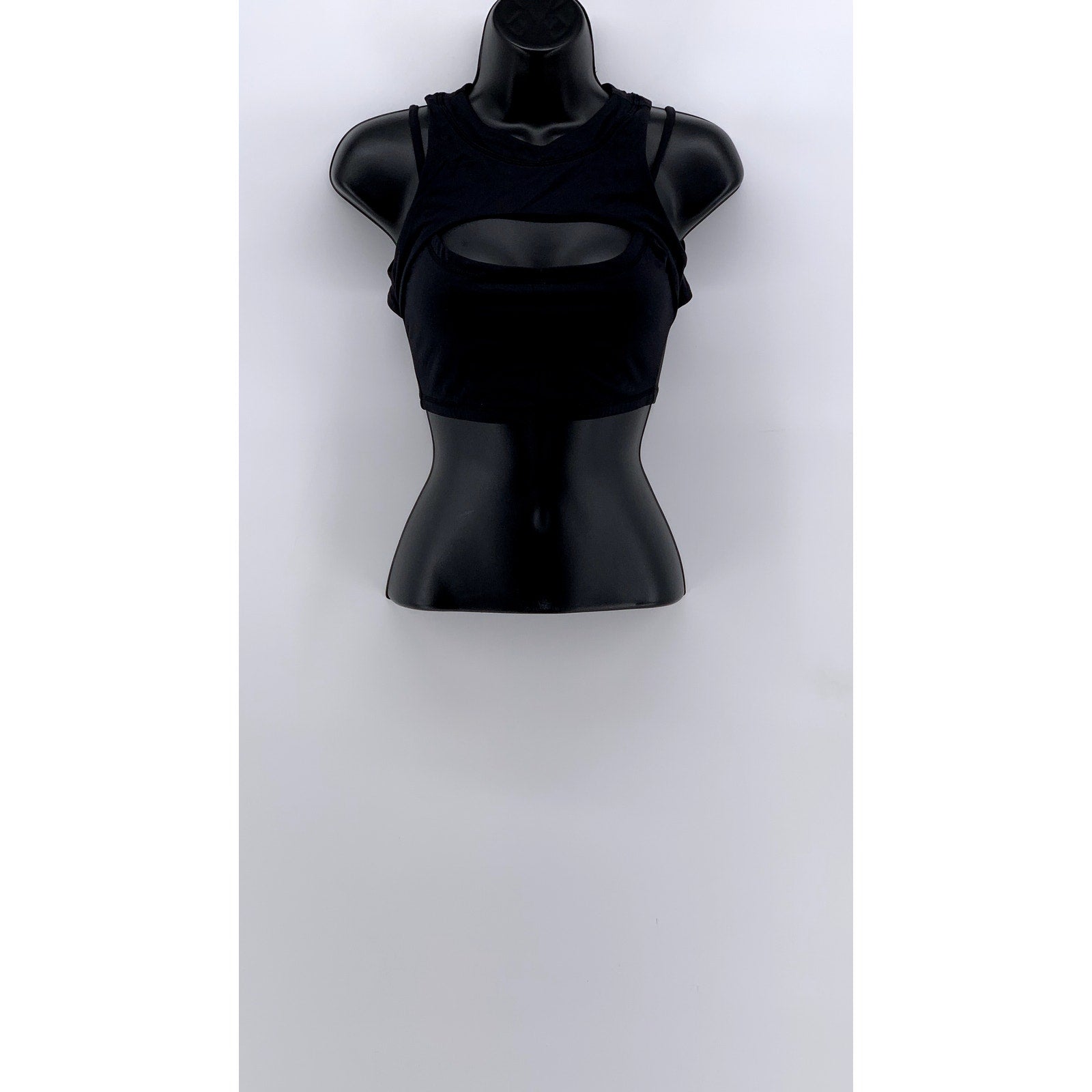 FOREVER 21 Women's Black Cutout Cropped Top SZ S