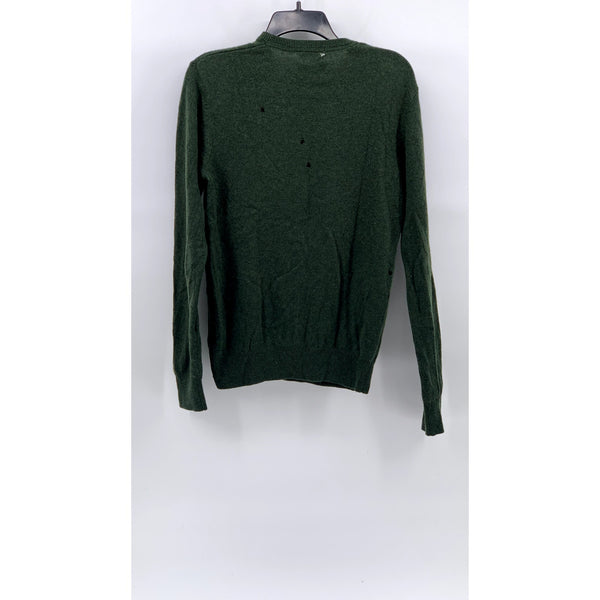 1901 Men's Dark Green Wool-Cashmere Crewneck Pullover Long Sleeve Sweater SZ S