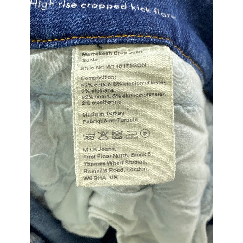 M.I.H JEANS Women's Blue Marrakesh High-Rise Cropped Kick Flare Denim Jean SZ 29