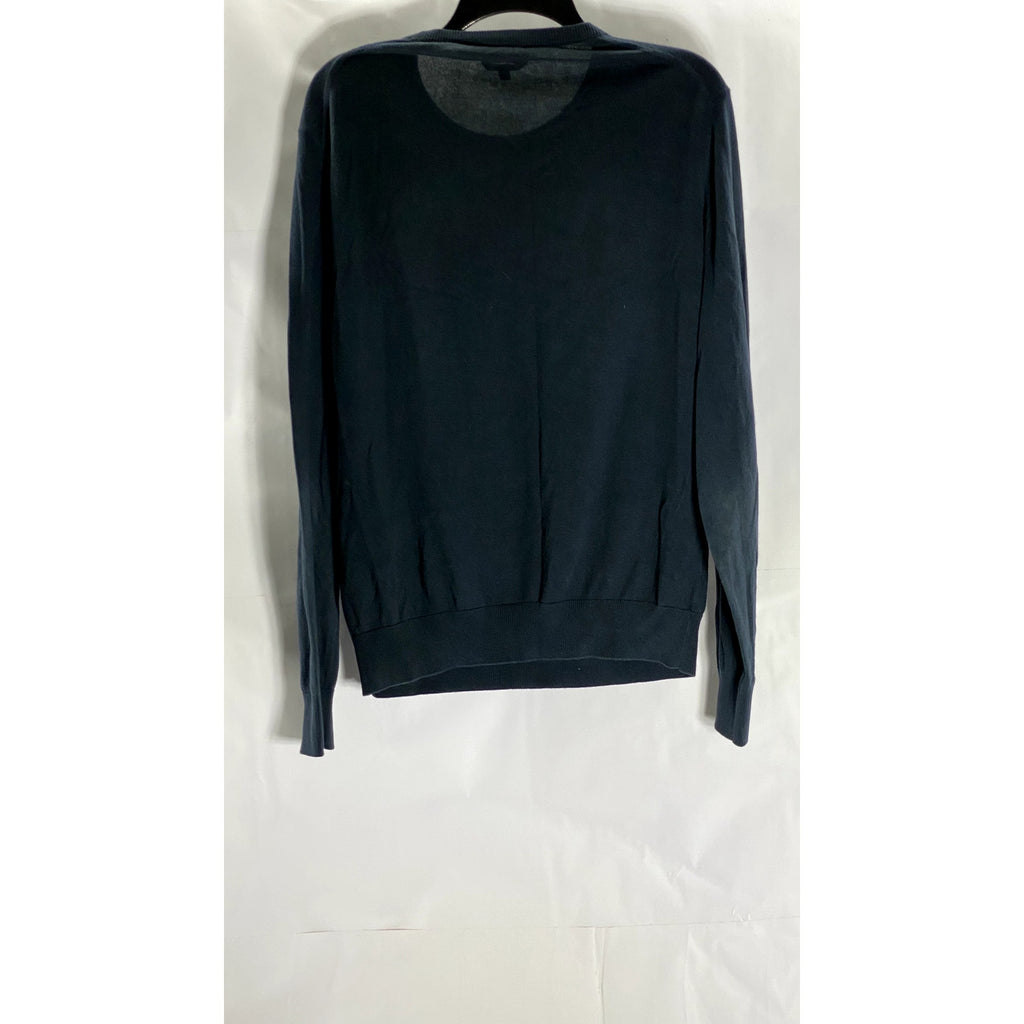 A.P.C. Rue Madame Paris Men's Black Solid Cotton-Cashmere Crewneck Sweater SZ S