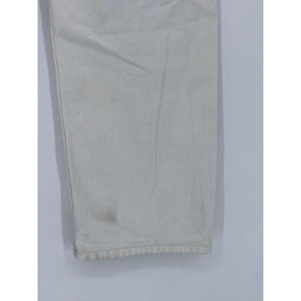 COS Women’s White Loose Fit Straight-Leg Denim High-Rise Jeans SZ 26
