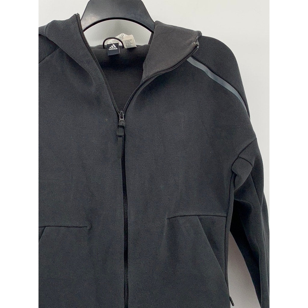 ADIDAS Women's Black Zip-Up Track Active jacket SZ XS