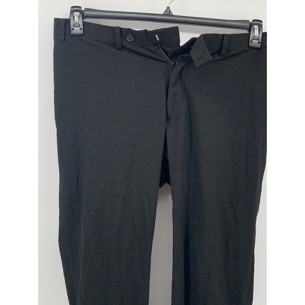 CALVIN KLEIN Men's Black Solid Slim-Leg Regular-Fit Flat Front Pants SZ 36X30