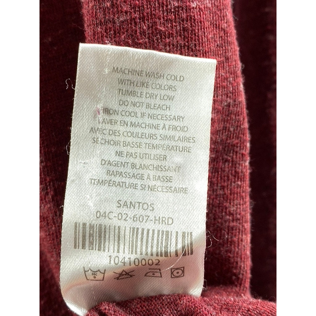 FIVE FOUR Men's Red Heather Long Sleeve Casual Henley Shirt SZ M