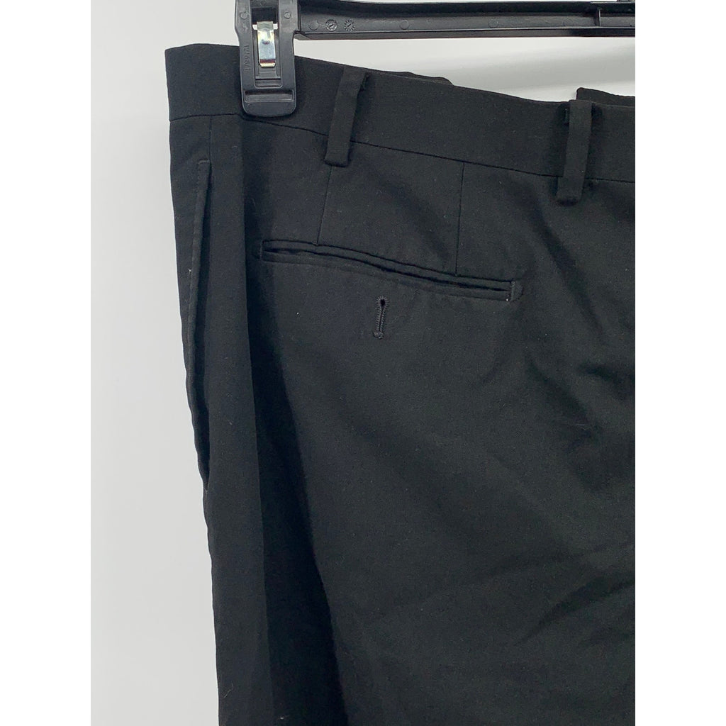 CALVIN KLEIN Men's Black Solid Slim-Leg Regular-Fit Flat Front Pants SZ 36X30